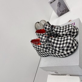 Lost In Echo Plaid Cowhide Thick Soled Loafers For Women Black