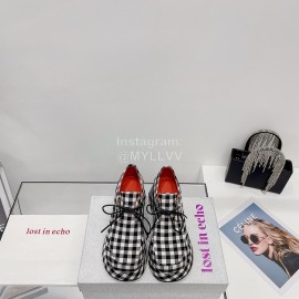 Lost In Echo Plaid Cowhide Thick Soled Loafers For Women Black