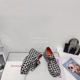 Lost In Echo Plaid Cowhide Thick Soled Loafers For Women Black