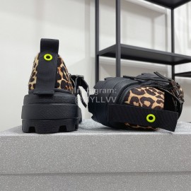 Lost In Echo Leather Leopard Print Thick Soled Mary Jane Shoes For Women 