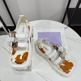 Lost In Echo Cowhide Leopard Print Thick Soled Mary Jane Shoes For Women 