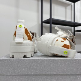 Lost In Echo Cowhide Leopard Print Thick Soled Mary Jane Shoes For Women 