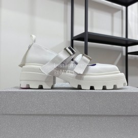 Lost In Echo Leather Thick Soled Mary Jane Shoes For Women White