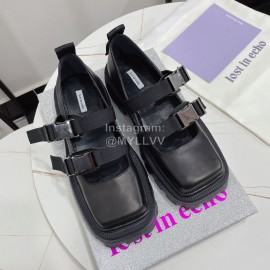 Lost In Echo Leather Thick Soled Mary Jane Shoes For Women Black
