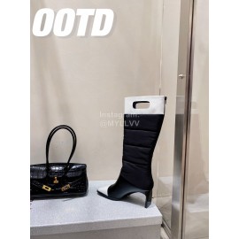 Lost In Echo Fashion Calf Leather Down High Heeled Boots For Women Black