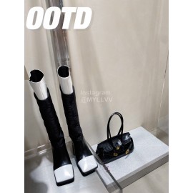 Lost In Echo Fashion Calf Leather Down High Heeled Boots For Women Black