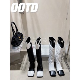 Lost In Echo Fashion Calf Leather Down High Heeled Boots For Women Black