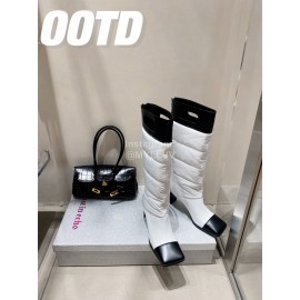 Lost In Echo Fashion Calf Leather Down High Heeled Boots For Women White