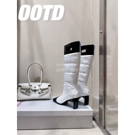 Lost In Echo Fashion Calf Leather Down High Heeled Boots For Women White