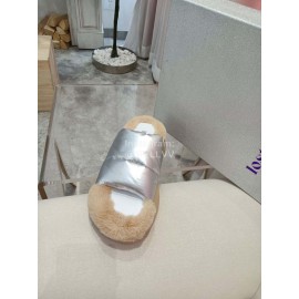 Lost In Echo Fashion Winter Down Slippers For Women Silver