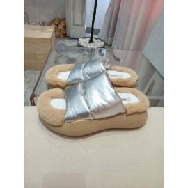 Lost In Echo Fashion Winter Down Slippers For Women Silver