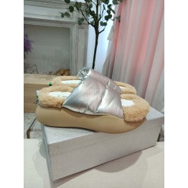 Lost In Echo Fashion Winter Down Slippers For Women Silver