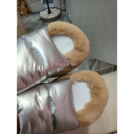 Lost In Echo Fashion Winter Down Slippers For Women Silver