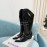 Lost In Echo Fashion Chain Calf Leather Thick High Heeled Boots For Women