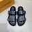 LV Summer Black Leather Slippers For Men