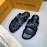 LV Summer Calf Leather Casual Slippers For Men Blue