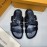 LV Summer Calf Leather Casual Slippers For Men Black