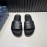LV Summer Embossed Cowhide Slippers For Men Black