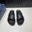 LV Summer Embossed Cowhide Cross Slippers For Men Black