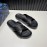 LV Summer Embossed Cowhide Cross Slippers For Men Black