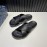 LV Summer Embossed Cowhide Cross Slippers For Men Black