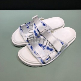 LV Calf Leather Ribbon Honolulu Slippers For Men White