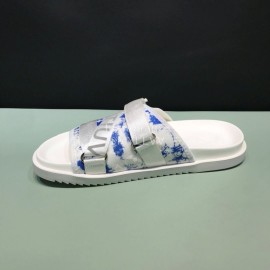 LV Calf Leather Ribbon Honolulu Slippers For Men White