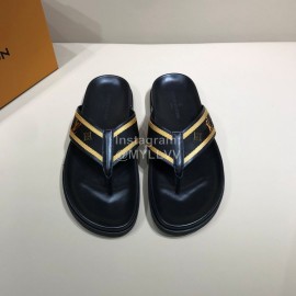 LV Cowhide Monogram Ribbon Flip Flops For Men