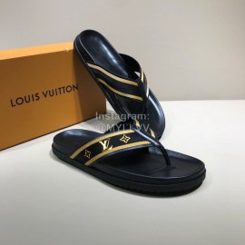 LV Cowhide Monogram Ribbon Flip Flops For Men