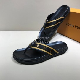 LV Cowhide Monogram Ribbon Flip Flops For Men