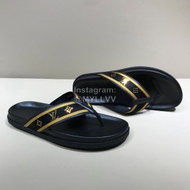 LV Cowhide Monogram Ribbon Flip Flops For Men