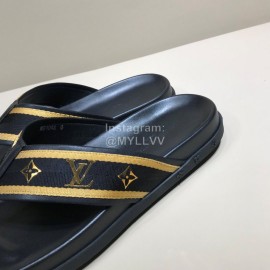 LV Cowhide Monogram Ribbon Flip Flops For Men