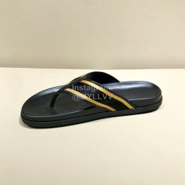 LV Cowhide Monogram Ribbon Flip Flops For Men