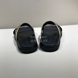 LV Cowhide Monogram Ribbon Cross Slippers For Men