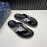 LV Cowhide Monogram Flip Flops For Men Black