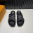 LV Vintage Hardware Buckle Calf Leather Cross Slippers For Men