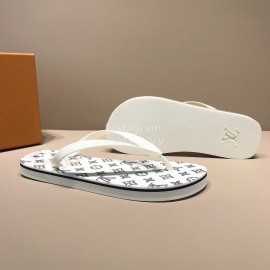 LV Summer Monogram Flip Flops For Men White