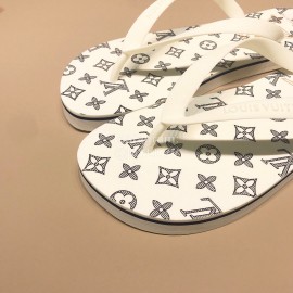 LV Summer Monogram Flip Flops For Men White