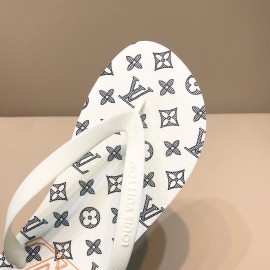 LV Summer Monogram Flip Flops For Men White