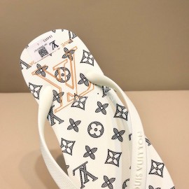 LV Summer Monogram Flip Flops For Men White