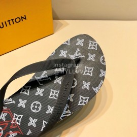 LV Summer Monogram Flip Flops For Men Black