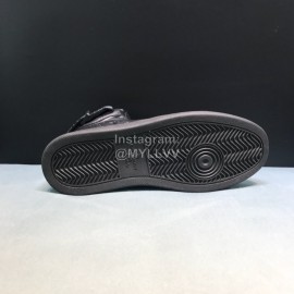 LV Winter Cowhide Velcro High Top Sneakers For Men Black