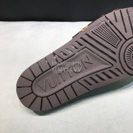 LV Calf Leather Monogram Embroidery Slippers For Men Black