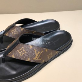 LV Classic Monogram Cowhide Flip Flops For Men