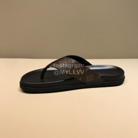 LV Classic Monogram Cowhide Flip Flops For Men