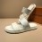 LV Summer Classic Monogram Cowhide Slippers For Men White