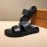 LV Summer Classic Monogram Cowhide Slippers For Men Black