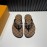 LV Summer Damier Printed Flip Flops For Men Coffee