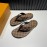 LV Summer Damier Printed Flip Flops For Men Coffee
