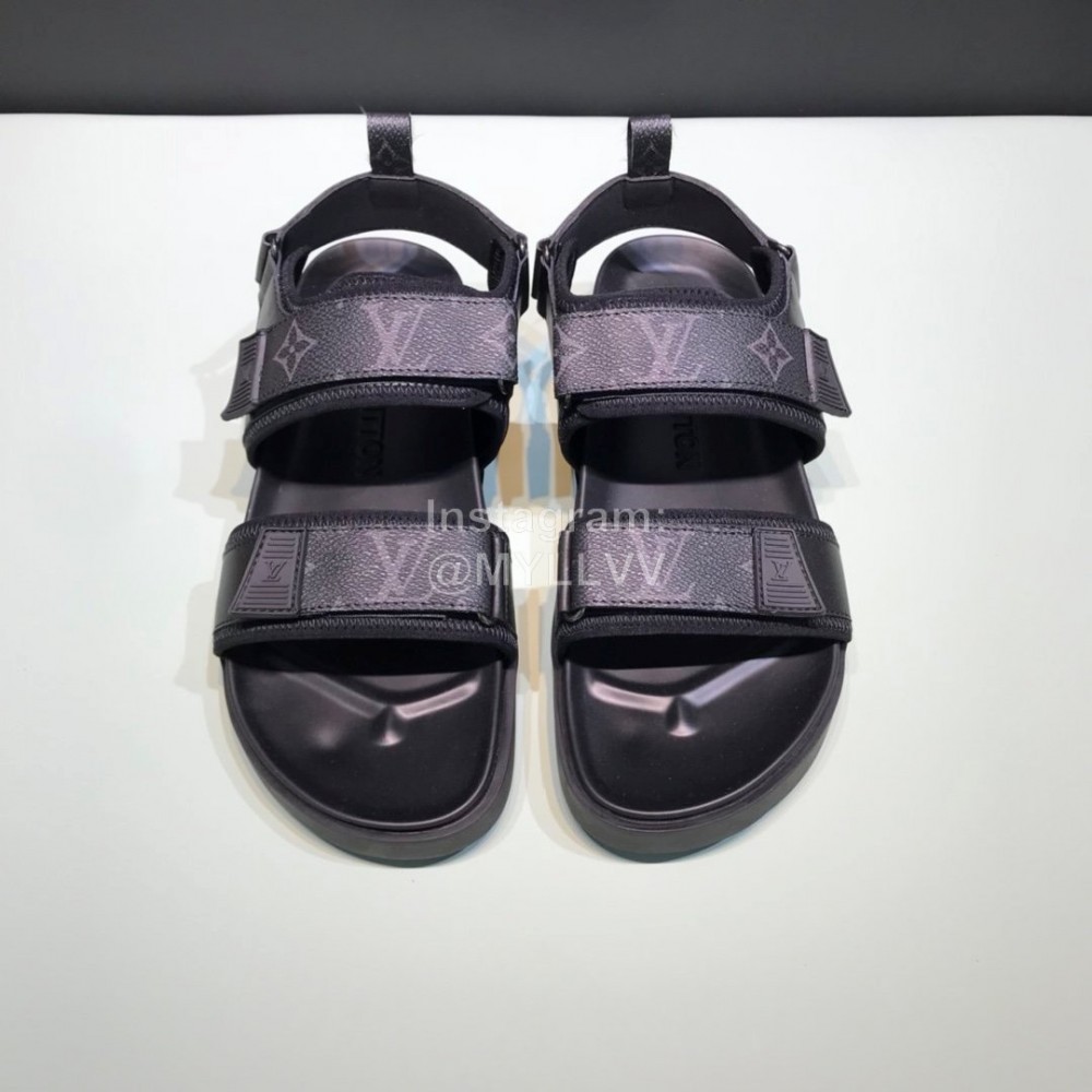 LV Summer Monogram Printed Cowhide Scandals For Men Black 